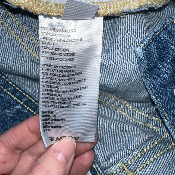 Free People Maggie Straight Leg Jeans Medium Wash Blue Button Fly Distress Sz 28 - Picture 9 of 10